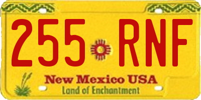 NM license plate 255RNF