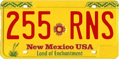 NM license plate 255RNS