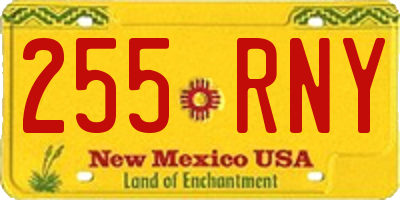 NM license plate 255RNY