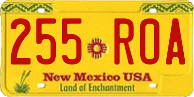 NM license plate 255ROA