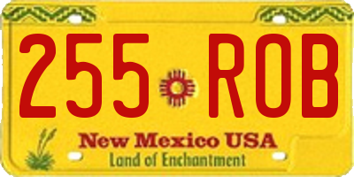 NM license plate 255ROB