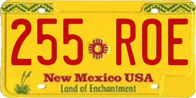 NM license plate 255ROE