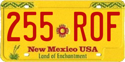 NM license plate 255ROF