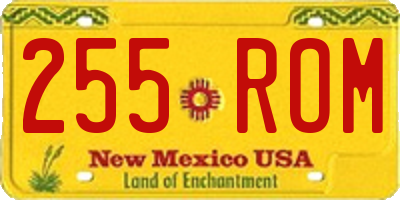 NM license plate 255ROM