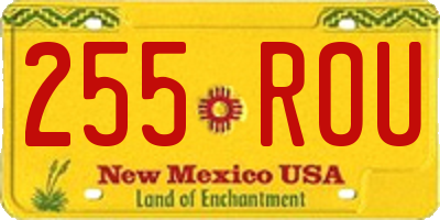 NM license plate 255ROU