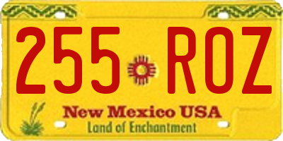 NM license plate 255ROZ