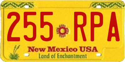 NM license plate 255RPA