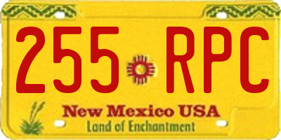 NM license plate 255RPC