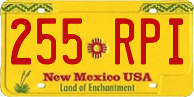 NM license plate 255RPI