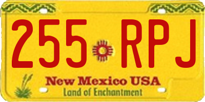 NM license plate 255RPJ