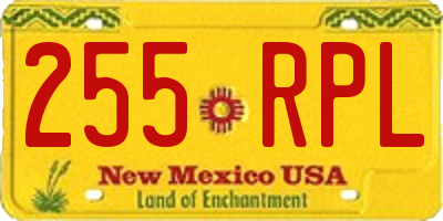 NM license plate 255RPL