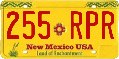NM license plate 255RPR