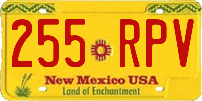 NM license plate 255RPV
