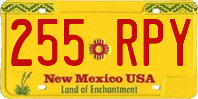 NM license plate 255RPY