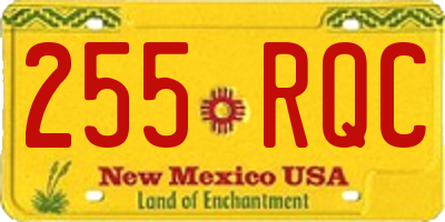 NM license plate 255RQC