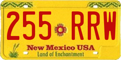 NM license plate 255RRW