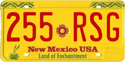 NM license plate 255RSG