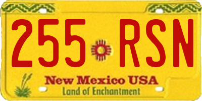 NM license plate 255RSN