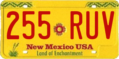 NM license plate 255RUV