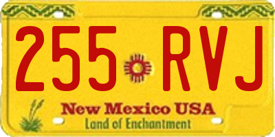 NM license plate 255RVJ