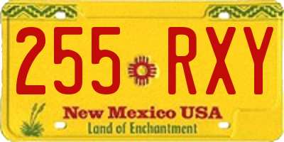 NM license plate 255RXY