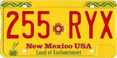 NM license plate 255RYX