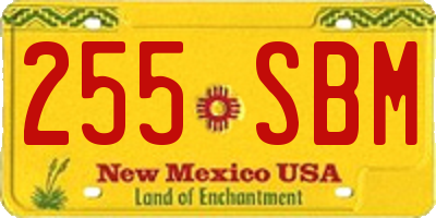 NM license plate 255SBM