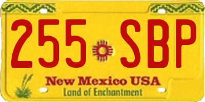 NM license plate 255SBP