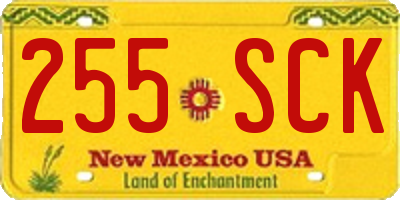 NM license plate 255SCK