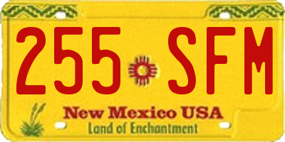 NM license plate 255SFM