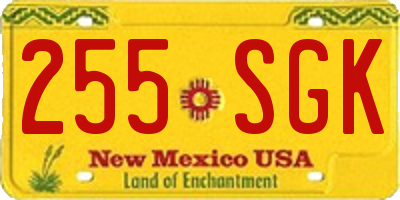 NM license plate 255SGK