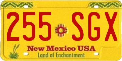 NM license plate 255SGX