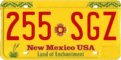 NM license plate 255SGZ