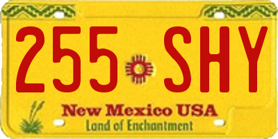 NM license plate 255SHY