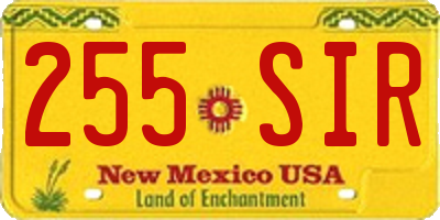 NM license plate 255SIR
