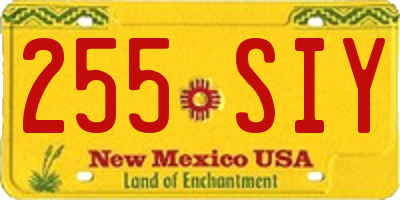NM license plate 255SIY
