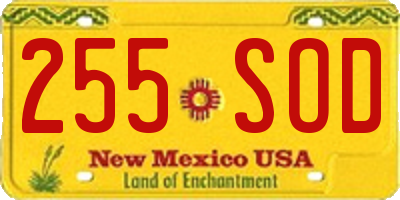 NM license plate 255SOD