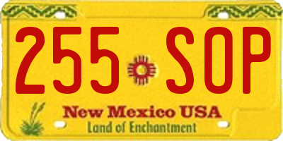 NM license plate 255SOP