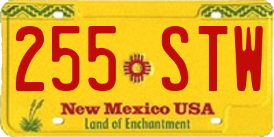 NM license plate 255STW