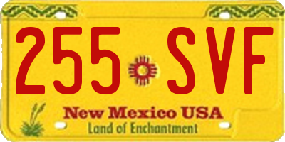 NM license plate 255SVF