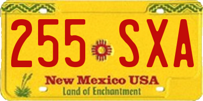 NM license plate 255SXA