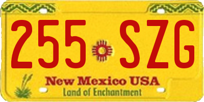 NM license plate 255SZG