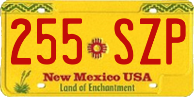NM license plate 255SZP