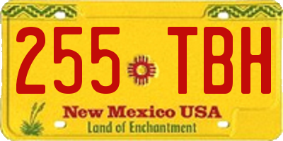 NM license plate 255TBH