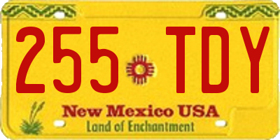 NM license plate 255TDY