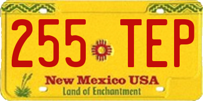 NM license plate 255TEP