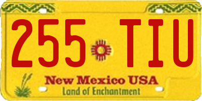 NM license plate 255TIU
