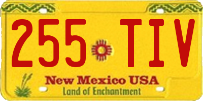 NM license plate 255TIV
