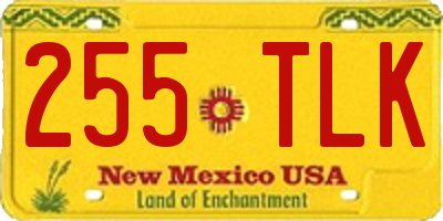 NM license plate 255TLK