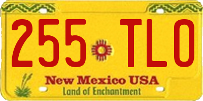NM license plate 255TLO
